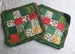 Set van 2 vintage kerst sierkussenhoezen. 37 x 36 cm., Ophalen of Verzenden, Zo goed als nieuw