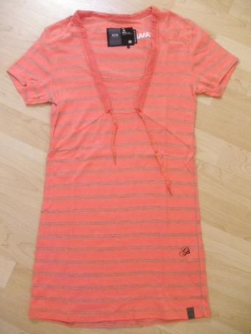 G-STAR tuniek shirt roze grijs streep maat M - nieuw - beschikbaar voor biedingen