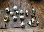 15 oude kerstballen o.a. Klokjes vogeltje enz., Diversen, Kerst, Ophalen of Verzenden, Gebruikt