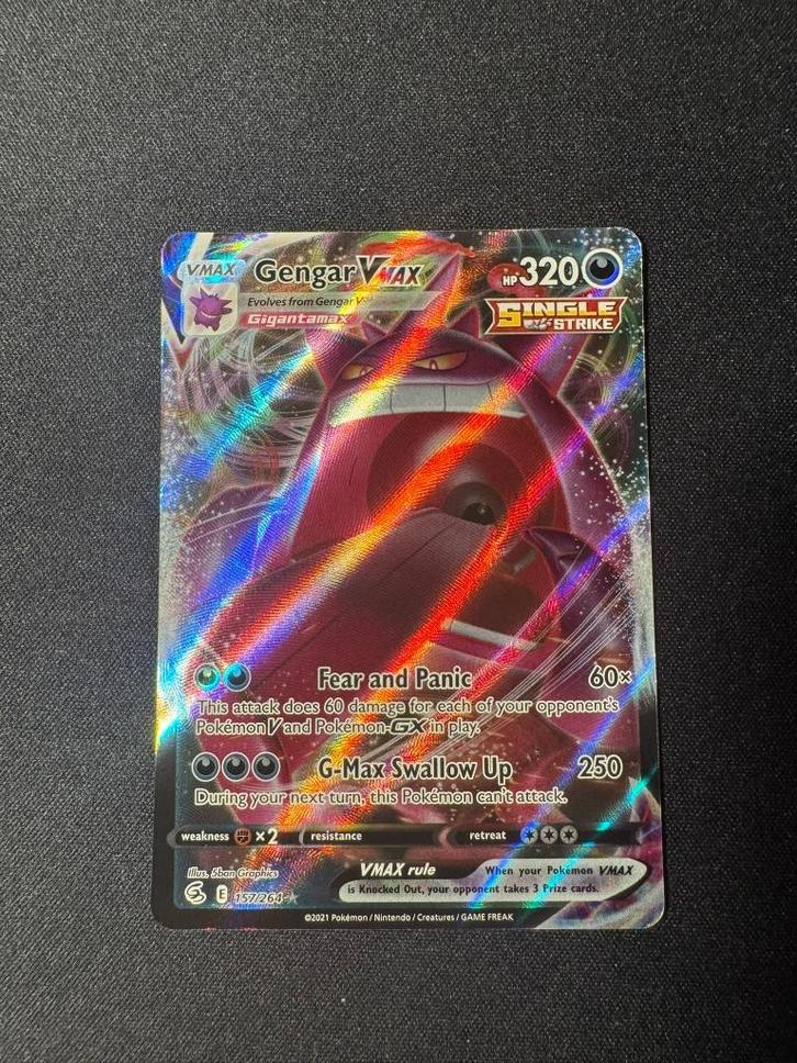 Gengar Vmax 157/264 - Fusion Strike, Hobby en Vrije tijd, Verzamelkaartspellen | Pokémon, Nieuw, Losse kaart, Ophalen of Verzenden