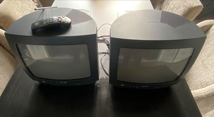 Vintage Philips TV - 2 stuks, Audio, Tv en Foto, Vintage Televisies, Gebruikt, Minder dan 40 cm, Philips, Ophalen of Verzenden