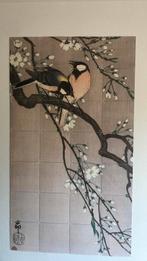 Ixxi koolmezen op bloesemtak 80x140, Ophalen of Verzenden, 75 tot 100 cm, 75 cm of meer, Print
