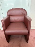 Nieuwe Bordeaux rode leren stoel., Huis en Inrichting, Fauteuils, Ophalen, Zo goed als nieuw, 75 tot 100 cm, 50 tot 75 cm