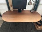 Ferm Living bureau tafel walnoot blad, poten chroom, Ophalen, Zo goed als nieuw