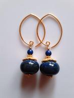 Oorbellen Ludovicka lapis lazuli-swarovski parel goud, Sieraden, Tassen en Uiterlijk, Edelstenen, Ophalen, Nieuw