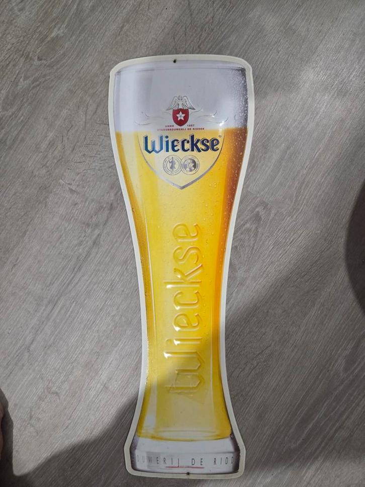 Wieckse Bier Reclamebord - Vintage Bord, Antiek en Kunst, Antiek | Emaille, Ophalen of Verzenden