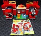 Duplo Brandweerkazerne Brandweertruck 10592 + 10593, Ophalen of Verzenden, Zo goed als nieuw, Complete set, Duplo
