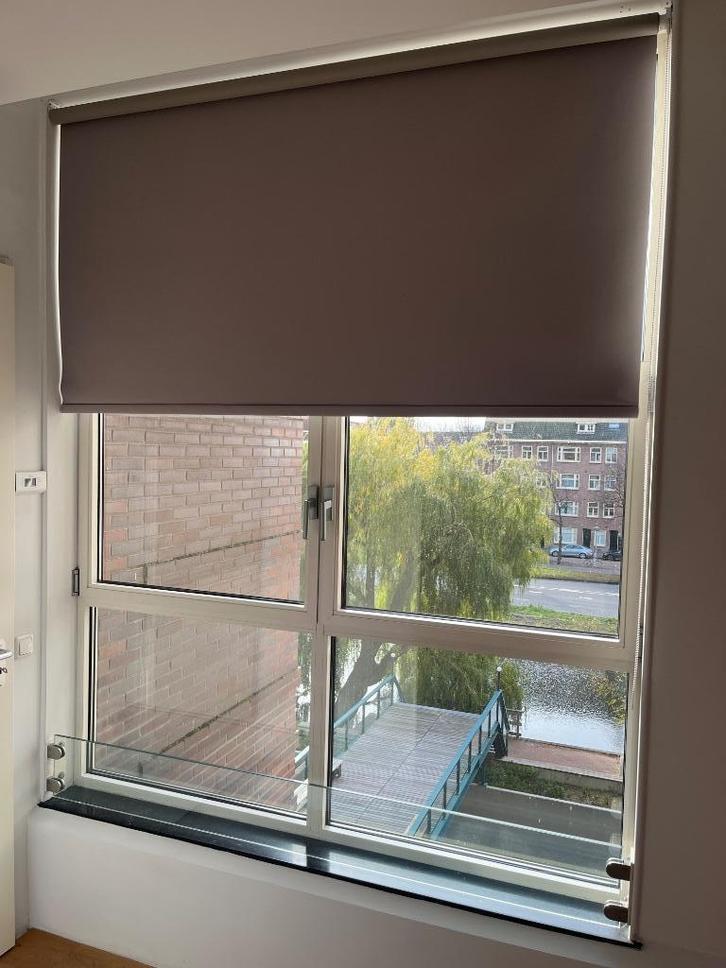 2x beige verduisterende gordijnen - 195cm breed - Veneta, Huis en Inrichting, Stoffering | Gordijnen en Lamellen, Zo goed als nieuw