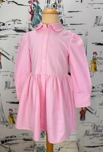 Ralph Lauren roze oxford jurk met logopaardjes maat 5 beschikbaar voor biedingen