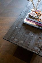 Zwart gebrande (Shou Sugi Ban) houten salontafel, Huis en Inrichting, Tafels | Salontafels, Ophalen, 100 tot 150 cm, Nieuw, 50 tot 100 cm