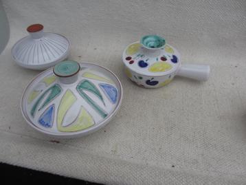 Vintage Hans Wagner 3x deksel-schaaltjes/bekers/ taartschaal beschikbaar voor biedingen