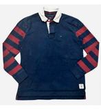 Tommy Hilfiger Rugby Polo Shirt Longsleeve Maat L-G Navy/Red, Kleding | Heren, Maat 52/54 (L), Blauw, Ophalen of Verzenden, Zo goed als nieuw
