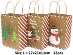 PARTIJ PAPIEREN GIFTBAG CHRISTMAS 27X21X11CM