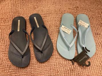 2x nieuw Ipanema teenslippers dames slippers 41 42 43 blauw beschikbaar voor biedingen