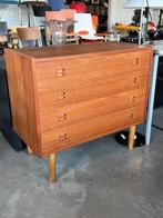 Sejling Skabe ladekast vintage NP Nielsen teak Deense kast, Gebruikt, Teakhout, 3 of 4 laden, Minder dan 100 cm