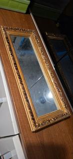 Gouden Spiegel met Sierlijke Lijst dienblad, Antiek en Kunst, Ophalen of Verzenden, Rechthoekig, 50 tot 100 cm, 100 tot 150 cm