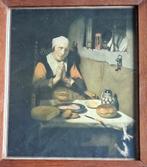 Chromolithografie. Oude vrouw in gebed. Ca 1930. 24/28 cm., Ophalen, Zo goed als nieuw