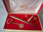pen en sieraden set Diamond cut 22ct gold plated, Verzamelen, Pennenverzamelingen, Overige merken, Met doosje, Zo goed als nieuw