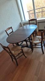 hele leuke eikenhouten tafel en stoelen inklapbaar, Ophalen of Verzenden, Zo goed als nieuw