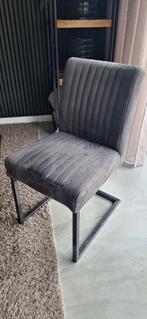 6x eetkamer stoelen antraciet, Ophalen, Gebruikt, Overige kleuren, Stof
