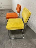 Stoel retro geel en oranje, Ophalen, Gebruikt, Overige kleuren, Metaal