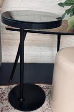 Ikea Stockholm bijzettafel zwart design Eva Lilja Löwenhielm, Ophalen, Minder dan 55 cm, Rond, Glas
