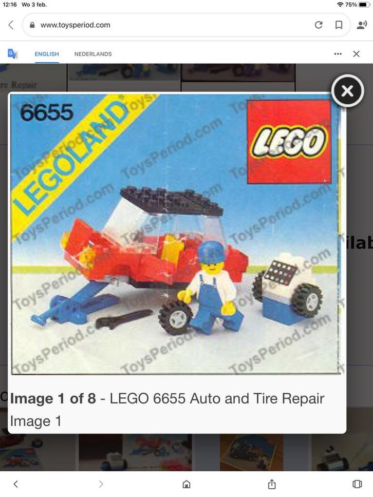 Lego 6655 auto en banden garage, Kinderen en Baby's, Speelgoed | Duplo en Lego, Gebruikt, Lego, Complete set, Ophalen of Verzenden