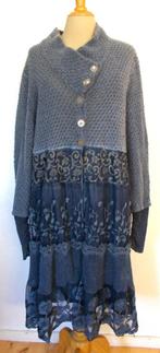 Apart wol mix/kant stroken vest van Elisa Cavaletti! XL, Kleding | Dames, Truien en Vesten, Verzenden, Zo goed als nieuw, Maat 46/48 (XL) of groter