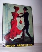 Prachtig vintage metalen wandbord Tango Argentino. 27x20cm., Huis en Inrichting, Woonaccessoires | Wanddecoraties, Ophalen of Verzenden