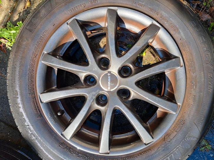 Borbet W antraciet 15" velgen, Auto-onderdelen, Banden en Velgen, Velg(en), Zomerbanden, 15 inch, 195 mm, Personenwagen, Gebruikt