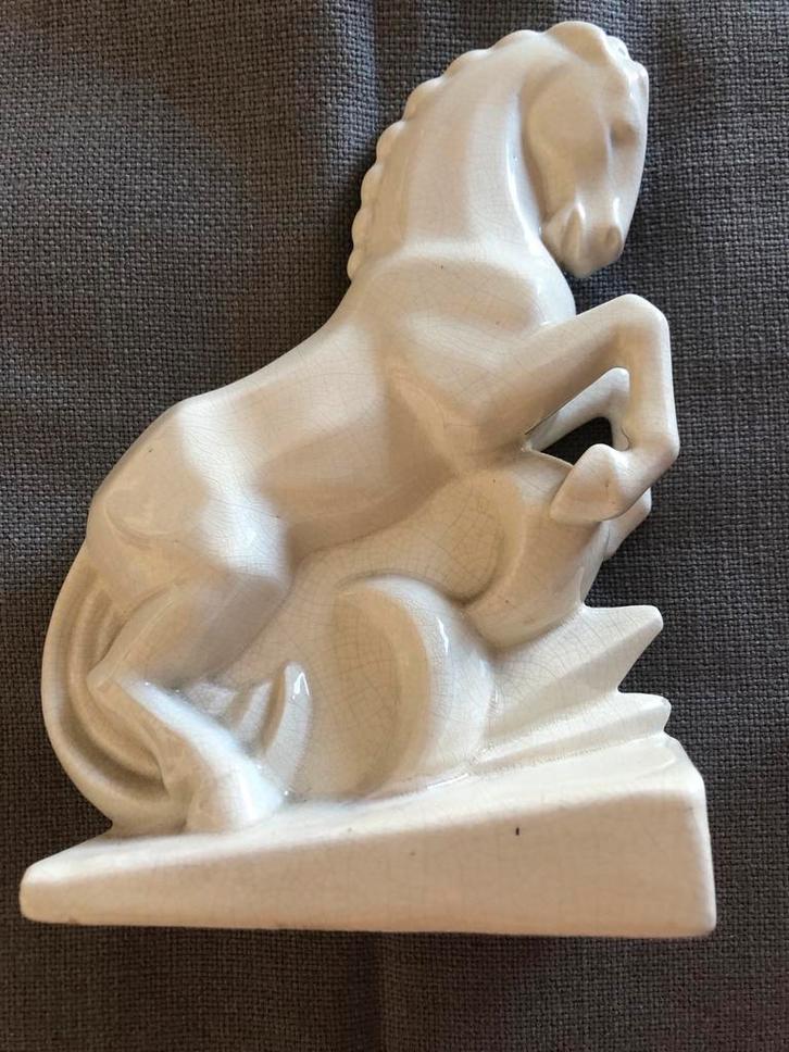 Vintage Keramiek Paard craquelé, Antiek en Kunst, Kunst | Beelden en Houtsnijwerken, Ophalen of Verzenden