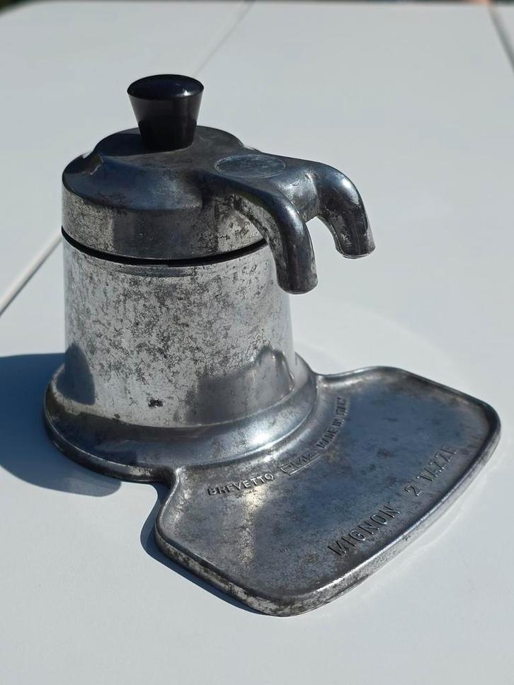VECCHIA CAFFETTIERA VINTAGE BREVETTO BIALETTI OMG MIGNON 2, Antiek en Kunst, Antiek | Keukenbenodigdheden, Ophalen of Verzenden