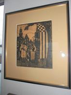 Jan Strube poppenkast houtsnede periode 1930-1940 uniek werk, Antiek en Kunst, Ophalen of Verzenden