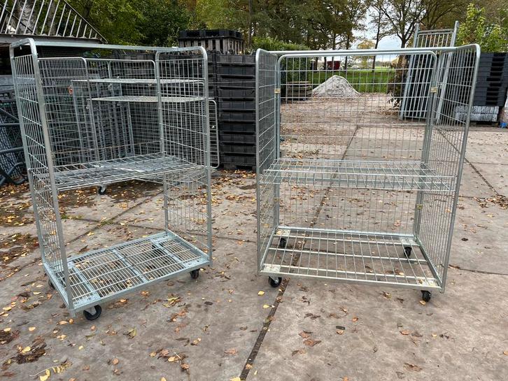 3-Heks rolcontainer insteekhekken gaascontainer plank etage, Doe-het-zelf en Verbouw, Transportwagens, Gebruikt, Transportkar