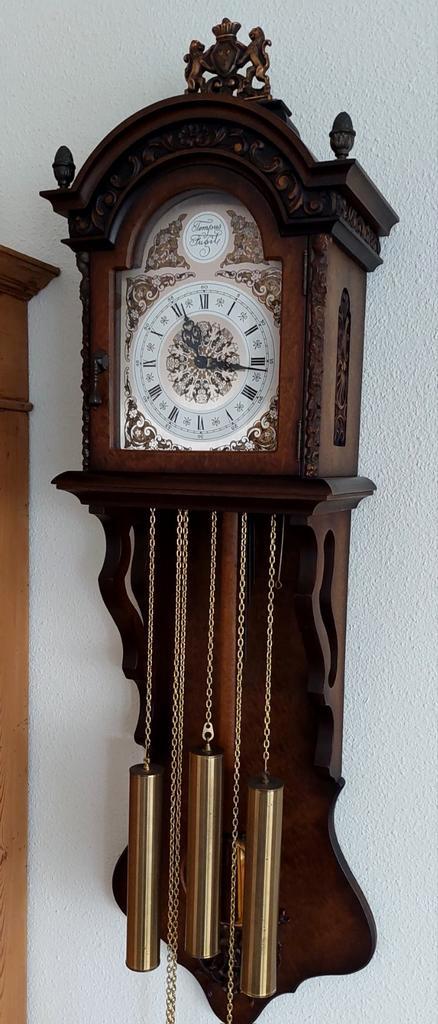 Westminster Hangklok - Werkend te zien, mooi Houtsnijwerk, Antiek en Kunst, Antiek | Klokken, Ophalen