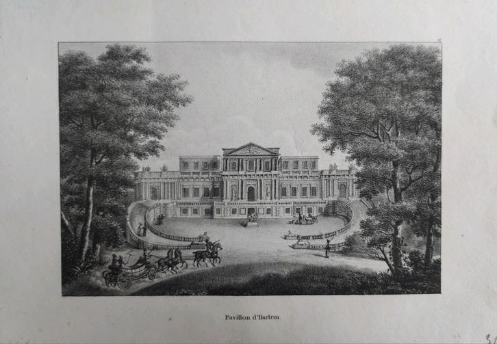1 / Pavillon d' Haarlem Originele litho uit 1825, Antiek en Kunst, Kunst | Litho's en Zeefdrukken, Ophalen of Verzenden