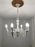 Kroonluchter (hout) 6x LED 6W 2800K E14 fitting, Ophalen, Gebruikt, Hout