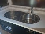RVS inbouwspoelbak met Grohe mengkraan, Huis en Inrichting, Keuken | Keukenelementen, Ophalen, Minder dan 50 cm, Gebruikt, Minder dan 100 cm