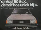 Poster - Audi 80 GLX 1978, Ophalen of Verzenden, Zo goed als nieuw, Deurposter of groter, Overige onderwerpen