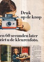 Retro reclame 1966 Polaroid Land camera druk op knop, Verzamelen, Ophalen of Verzenden