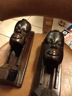 Artdeco stijl boeken steunen Afrikaanse, Antiek en Kunst, Kunst | Beelden en Houtsnijwerken, Ophalen of Verzenden