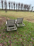 Ligbedden teakhout, Tuin en Terras, Ligbedden, Ophalen, Gebruikt, Teakhout, Verstelbaar