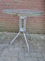 tuintafel aluminium met glasplaat rond, Ophalen of Verzenden