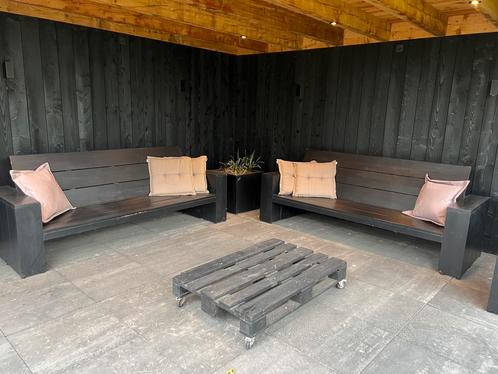 Loungeset vuren hout, Tuin en Terras, Tuinsets en Loungesets, Gebruikt, Hout, Ophalen