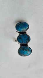 Zilveren  ring turquoise, Verzenden, Zo goed als nieuw, Zilver, Zilver