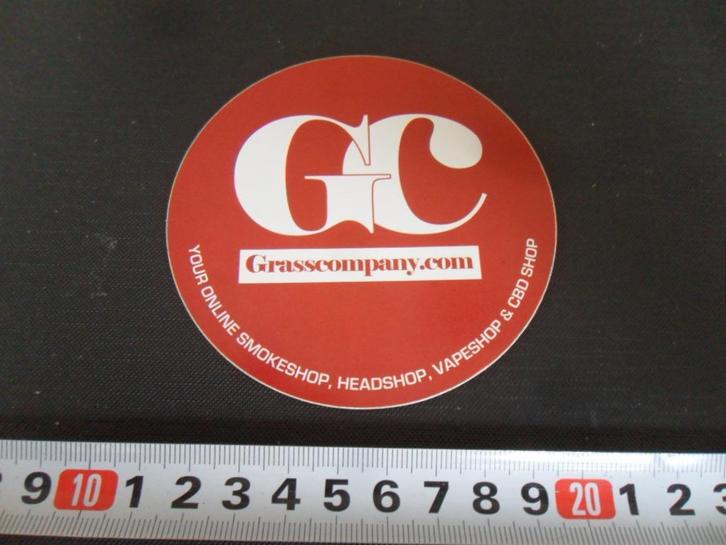 sticker GC Grasscompany your online smokeshop, Verzamelen, Stickers, Zo goed als nieuw, Bedrijf of Vereniging, Ophalen