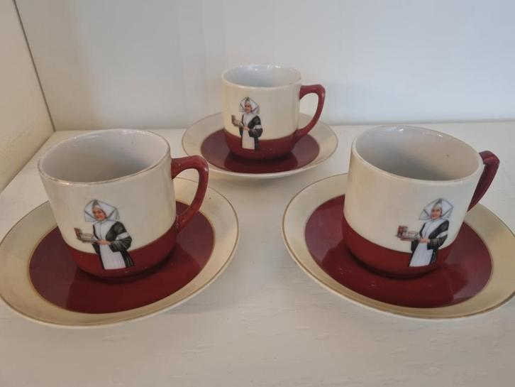 Droste servies, 3 kop en schotels, Antiek en Kunst, Antiek | Servies los, Ophalen of Verzenden