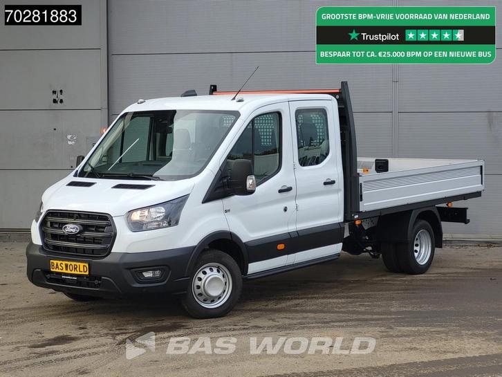 Ford Transit 165pk Automaat Dubbel Cabine Open Laadbak 3,5t, Auto's, Bestelauto's, Bedrijf, Te koop, Achteruitrijcamera, Airconditioning