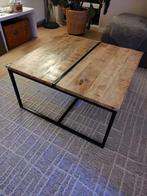 Salon tafel mangohout met zwart stalen frame, 50 tot 100 cm, Minder dan 50 cm, Gebruikt, Overige houtsoorten