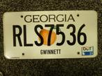 Kentekenplaat Licenseplate Georgia Gwinnett 1 USA, Verzenden, Gebruikt, Auto's